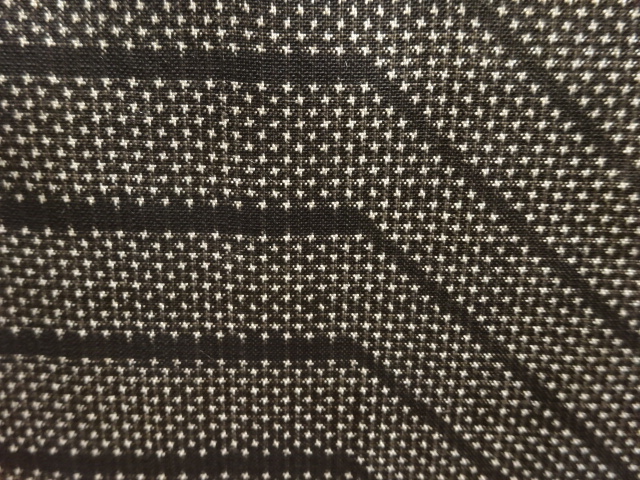 JAPANESE KIMONO / ANTIQUE KIMONO / DORO OSHIMA TSUMUGI / SILK / WOVEN GEOMETRIC / 5MARUKI